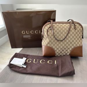 Gucci GG Work Bag/Zipper Tote Bag/Shoulder Bag/Classic Monogram Print